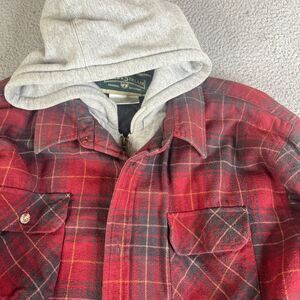 FIELD & STREAM Sweatshirt Hoodie Jacket Mens XL Red Full Zip Shacket Work